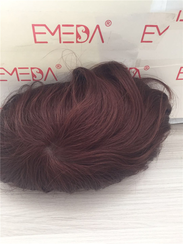Indian hair full thin  skin human hair  red hair  colored toupee YL258